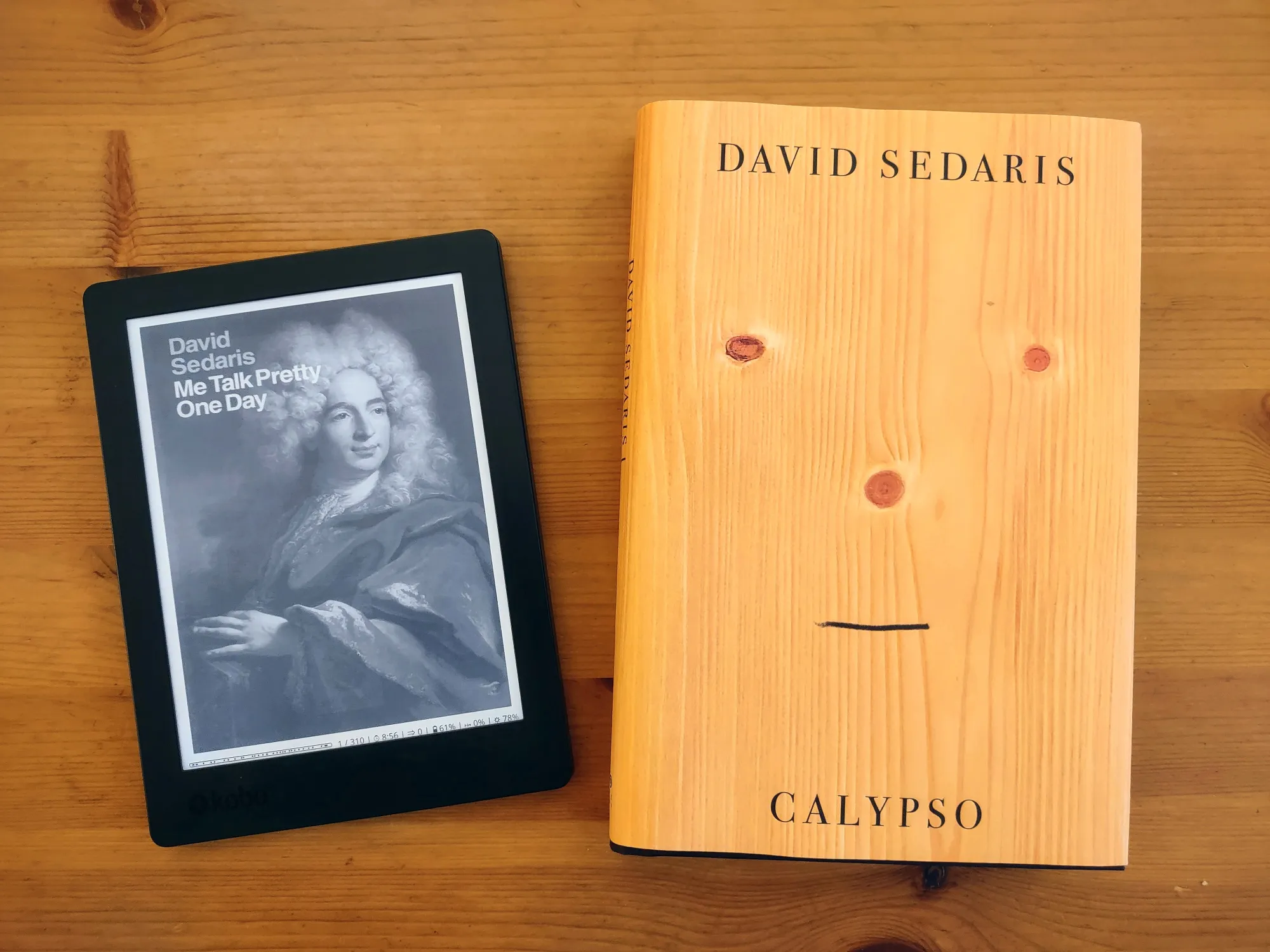 A photograph of two books by Sedaris.